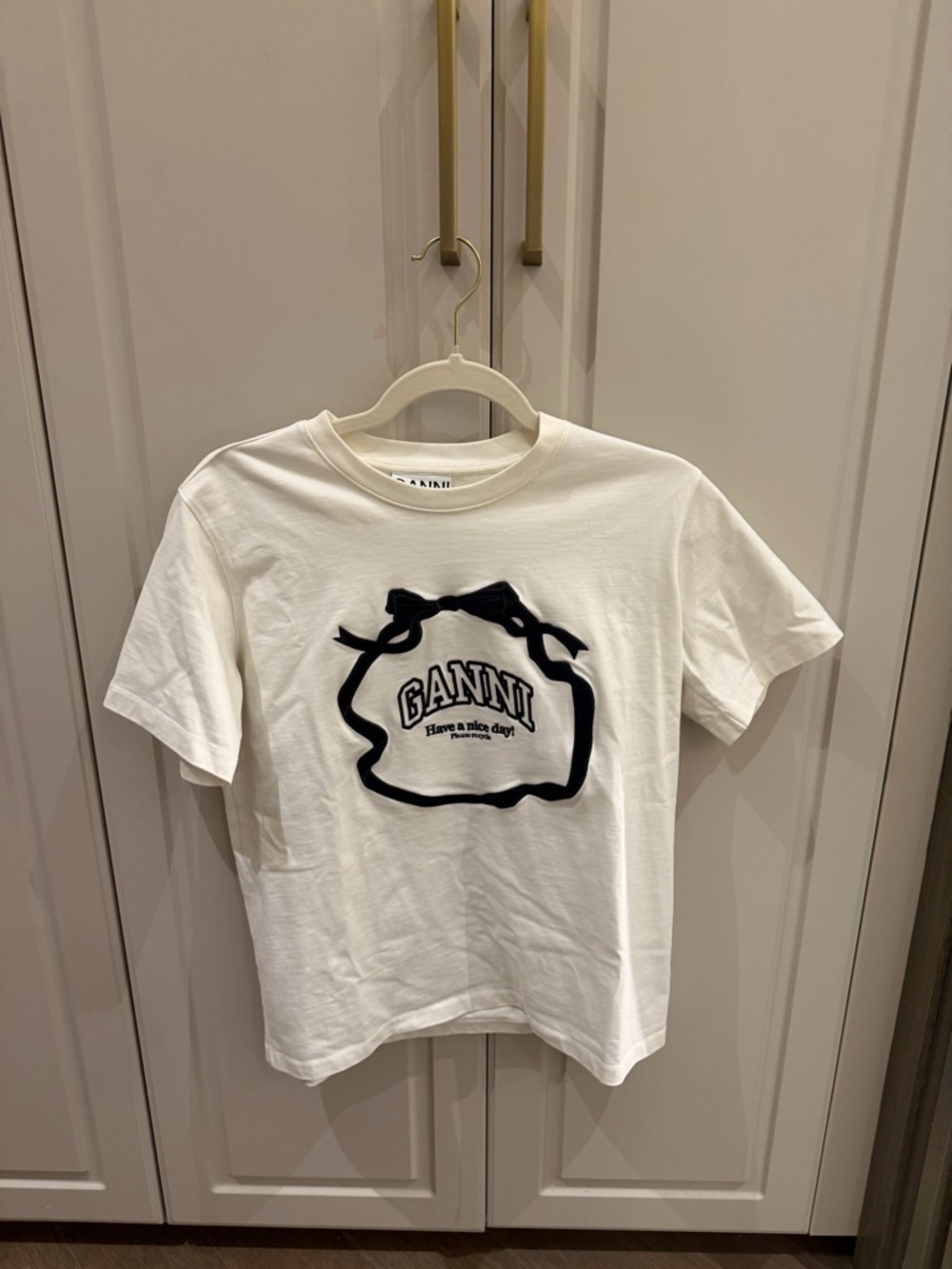 Ganni White Logo Graphic Tee